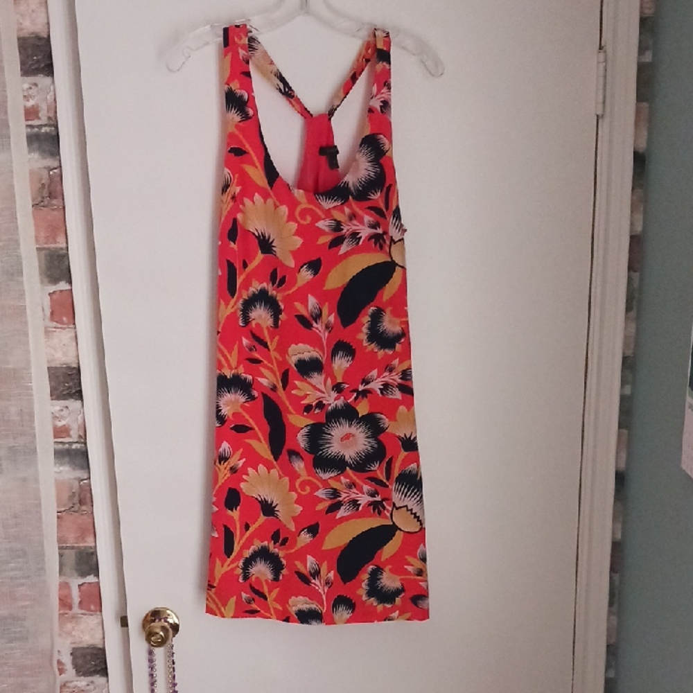 J. Crew Coral Pink Dress with Black Label